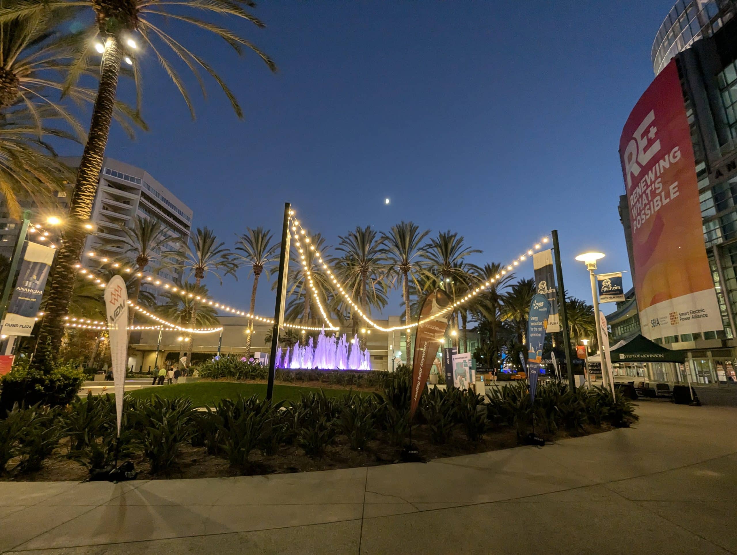 Nightfall at the Anaheim Convention Center